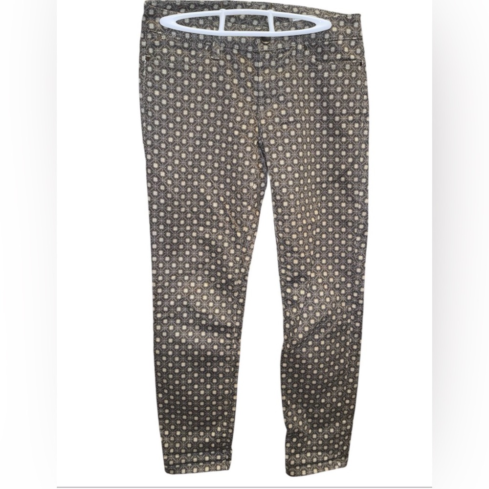 CLUB MONACO Women’s Geometric Pattern No Stretch Mid-Rise Slim Fit Pants Sz 0